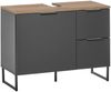 Badezimmer-Set >Denver< (2-tlg.) in schwarz / Evoke Eiche Dekor - 80x195x35 (BxHxT) Bild 3