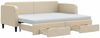 vidaXL Tagesbett Ausziehbar mit Schubladen Creme 80x200 cm Stoff 3196869 Bild 2