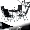 tectake Essgruppe Sitzgruppe, (Set, 5-tlg), mit Aluminiumgestell, für 4 Personen Bild 4