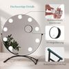 EMKE Runder Schminkspiegel Hollywood Spiegel mit Beleuchtung LED Tischspiegel, mit Touch, 3 Lichtfarben,11 Dimmbaren LED-Leuchtmitteln,7 x Vergrößerungsspiegel,Memory-Funktion, 360° Drehbar,Schwarz,50 cm Bild 3