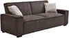 Vente-unique - SEKOTA Sofa SamtStoff Braun - B 94 cm x H 87 cm x L 230 cm Bild 3
