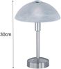 Tischleuchte Nachttischleuchte Lampe Leuchte LED DONNA weiß/nickel matt Touch Sensor ON/OFF Bild 4