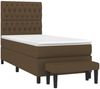 vidaXL Boxspringbett mit Matratze Dunkelbraun 90x190 cm Stoff 3136800 Bild 3