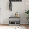 vidaXL Flurbank mit Kissen mit Regal Betongrau 63 x 38 x 45 cm 891571 Bild 4