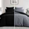 Bettwäsche 200x200 Wendebettwäsche Schwarz Mikrofaser Reißverschluss 3tlg Bild 3