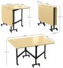 BBWL Klapptisch ausziehbar & faltbar,120x80 cm, Tragkraft 60 kg (Stabiles MDF-Tischblatt & Metallgestell, Inkl. feste Füße & Rollen), Ideal für kleine Wohnungen Bild 4