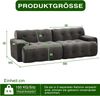 2-Sitzer Sofa B 224 x T 104 x H 66 cm aus Chenille in Grau Bild 5