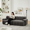 2-Sitzer Sofa B 224 x T 104 x H 66 cm aus Chenille in Grau Bild 3