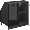 Küchenschrank für Dachschrägen R-Line Schwarz Hochglanz 80 cm mit 2 Türen, Schrankkorpus 60 cm Tiefe Vicco Bild 3