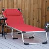 Outsunny Sonnenliege Gartenliege Alu Stoffliege Relaxliege 5-Fach verstellbar faltbar ergonomisch Netzstoff Rot 165 x 60 x 76 cm Bild 4
