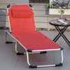 Outsunny Sonnenliege Gartenliege Alu Stoffliege Relaxliege 5-Fach verstellbar faltbar ergonomisch Netzstoff Rot 165 x 60 x 76 cm Bild 3