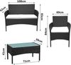 Polyrattan Gartenmöbel Set 7-teilig inkl. Sitzpolster Tisch Braun Bild 2