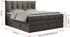 Boxspringbett 7-Zonen Taschenfederkernmatratze und Topper - PREMIUM-10-KING - 120x200cm - Dunkelgrau Velours - H3 Bild 5