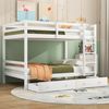 Bett 140x200 cm mit Stauraum und Schubladen – weißes Kiefernholz-Kinderbett, robustes Design Bild 2