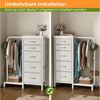 Patbrela Garderobenständer Garderobe mit 5 Stoff Schubladen, Kommodeschrank mit Kleiderstange, Stoffkommode für Schlafzimmer Wohnzimmer Flur Kinderzimmer Bild 4