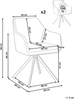 Esszimmerstuhl 2er Set LITHIA Stoff Schwarz Weiß Bild 2