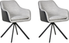 Esszimmerstuhl 2er Set LITHIA Stoff Schwarz Weiß Bild 4