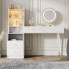Schminktisch-Set 100x40x125 cm mit dreifarbigem LED-Spiegel und Glastür – elegantes Design Bild 3