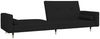 vidaXL Schlafsofa 2-Sitzer mit 2 Kissen Schwarz Samt 375752 Bild 5