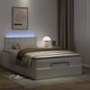 vidaXL Ottoman-Bett mit Matratzen & LEDs Reinweiß 120x200cm Kunstleder 3312148 Bild 3