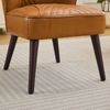 Loungesessel aus Leder mit Holzgestell & Diagonalsteppung, 56×62×76, Hellbraun Bild 5