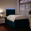 vidaXL, Boxspringbett mit Matratze und LED-Beleuchtung, Samt blau, 120x200 cm Bild 5