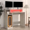 Schreibtisch mit LEDs, Holzwerkstoff, Betongrau, 97 x 45 x 90 cm Bild 5