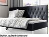MEBLINI Kinderbett mit Bettkasten FILIPPO 2 90x200 – H3/Schwarz Samt Gepolstert Einzelbett mit Matratze - Polsterbett mit Stauraum - Bett mit Kopfteil – Stauraumbett Bild 3