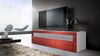 Vladon Lowboard Valencia, TV-Kommode mit 1 offenem Fach und 2 Klappen, Weiß matt/Bordeaux Hochglanz/Bordeaux Hochglanz (155 x 46 x 40 cm) Bild 2