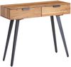 Wohnling Konsolentisch, Akazie Massivholz / Metall mit Schubladen, 90 x 78 x 36 cm Bild 2