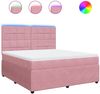 vidaXL Boxspringbett mit Matratze Rosa 180x200 cm Samt 3294711 Bild 2