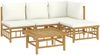 vidaXL 5-tlg. Garten-Lounge-Set mit Cremeweißen Kissen Bambus 3155177 Bild 3