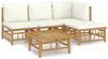 vidaXL 5-tlg. Garten-Lounge-Set mit Cremeweißen Kissen Bambus 3155177 Bild 2