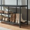 Garderobenständer Napinerg mit Spiegel und Schuhregal 185x98x34 cm Schwarz [en. casa] Bild 3