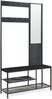 Garderobenständer Napinerg mit Spiegel und Schuhregal 185x98x34 cm Schwarz [en. casa] Bild 4
