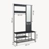 Garderobenständer Napinerg mit Spiegel und Schuhregal 185x98x34 cm Schwarz [en. casa] Bild 5