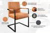 riess-ambiente Freischwinger BIG ASTON vintage cognac – Echtleder, Taschenfederkern, Metall (Einzelartikel, 1 St), inkl. Armlehne für hohen Sitzkomfort – ideal für Dein Loft-Esszimmer Bild 4