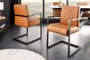 riess-ambiente Freischwinger BIG ASTON vintage cognac – Echtleder, Taschenfederkern, Metall (Einzelartikel, 1 St), inkl. Armlehne für hohen Sitzkomfort – ideal für Dein Loft-Esszimmer Bild 3