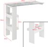 Bartisch Bromölla 120x45x106 cm Weiß/Betonoptik en. casa Bild 3