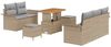 vidaXL Garten-Sofa-Set mit Kissen 8 pcs Beige und Hellgrau 3364032 Bild 2