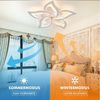 LETGOSPT Deckenleuchte Leise Deckenventilator mit Beleuchtung, 60W LED Deckenleuchte 5000LM, LED fest integriert, Kaltweiß, Naturweiß, Warmweiß, LED Deckenbeleuchtung mit Ventilator,5 Lichter Design Deckenventilator Bild 3