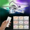 LETGOSPT Deckenleuchte Leise Deckenventilator mit Beleuchtung, 60W LED Deckenleuchte 5000LM, LED fest integriert, Kaltweiß, Naturweiß, Warmweiß, LED Deckenbeleuchtung mit Ventilator,5 Lichter Design Deckenventilator Bild 2