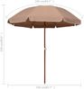 vidaXL Sonnenschirm mit Stahl-Mast 240 cm Taupe 47802 Bild 5