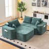 Ecksofa 262 x 144 x 65 cm mit Chaiselongue – modulares Sofa aus grünem Chenille, ohne Montage Bild 3