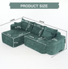 Ecksofa 262 x 144 x 65 cm mit Chaiselongue – modulares Sofa aus grünem Chenille, ohne Montage Bild 4