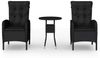 vidaXL 3-tlg. Garten-Bistro-Set Poly Rattan Schwarz 3058544 Bild 2