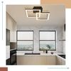 ZMH Deckenlampe LED Deckenleuchte Küche: 24W Küchenlampe Schwarz Wohnzimmerlampe Modern Design Flurlampe Warmweiß Flur Schlafzimmerlampe Eckig Deckenbeleuchtung für Wohnzimmer Schlafzimmer Bild 5