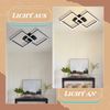 ZMH Deckenlampe LED Deckenleuchte Küche: 24W Küchenlampe Schwarz Wohnzimmerlampe Modern Design Flurlampe Warmweiß Flur Schlafzimmerlampe Eckig Deckenbeleuchtung für Wohnzimmer Schlafzimmer Bild 4