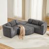 4-Sitzer Wohnlandschaft B 292 x T 165 x H 68 cm aus Chenille, modular, mit Schlaffunktion Bild 4