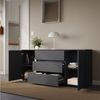 Home Collective Kommode Sideboard Kommode mit Schubladen Sideboard Wohnzimmer Anrichte (Sideboard Wohnzimmer Flur Kommode, modernes, griffloses Design), mit 2 Türen und 3 Schubladen, 150 x 40 x 70 cm Anthrazit Bild 3